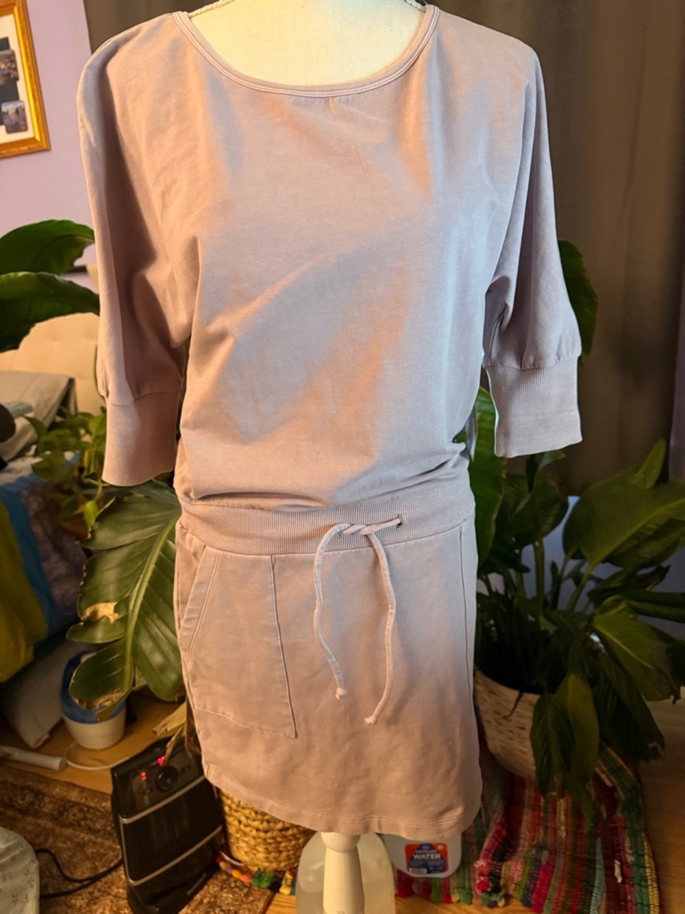 NWT Women’s Mini Dress with Drawstring Waist - Light purple